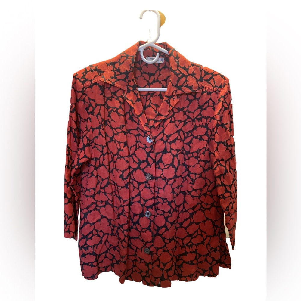 Vintage 1980’s Celine Linen Top With Shoulder Pads. 😍😍 - Picture 5 of 5